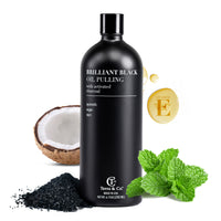 oil pulling with charcoal, mint and coconut oil