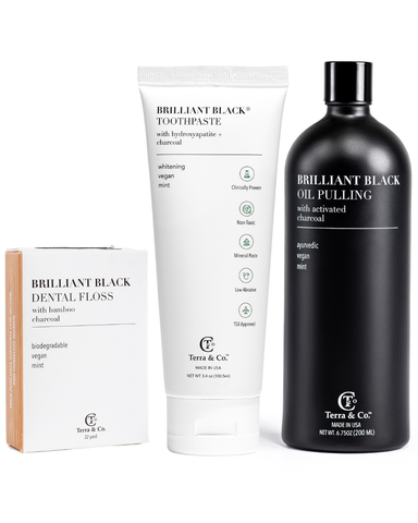 Brilliant Black Whitening Bundle | Charcoal + Micro-Hydroxyapatite