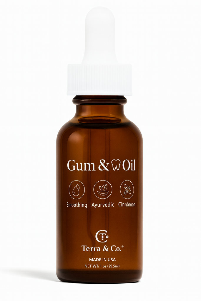 Terra & Co. Limited Edition Cinnamon Gum & Tooth Oil bottle with dropper – holistic gum and enamel care