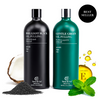 Oil pulling bundle featuring Gentle Green with nano-hydroxyapatite and Brilliant Black with activated charcoal for detox, whitening, and enamel support