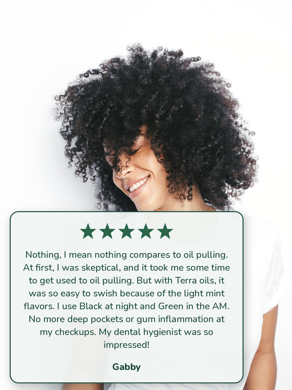 5-star Terra & Co. oil pulling review – light mint flavor, easy to swish, less gum inflammation at dental checkups