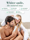 Couple smiling with Brilliant Black® Toothpaste – whitening 2 shades in 2 weeks, non-toxic fluoride-free, clinically proven low abrasive, hydroxyapatite strengthens enamel, vegan PETA certified