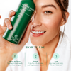 How to use Terra & Co. Gentle Green oil pulling: brush and clean, swish 1 teaspoon for 2–5 minutes, then spit into the trash