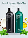 Smooth coconut + light mint taste – Terra & Co. Brilliant Black® and Gentle Green® oil pulling with coconut, fresh mint and vitamin E