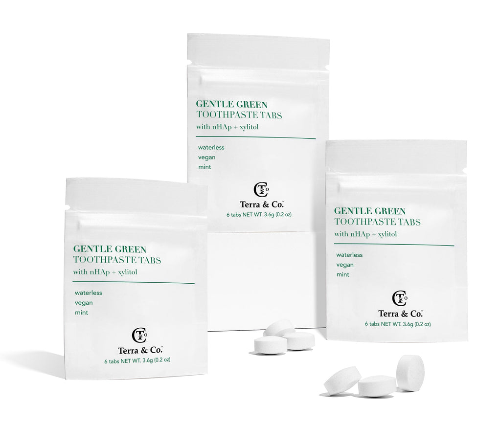Gentle Green Toothpaste Tabs - 5 Sachet Travel Bundle (30 tabs)