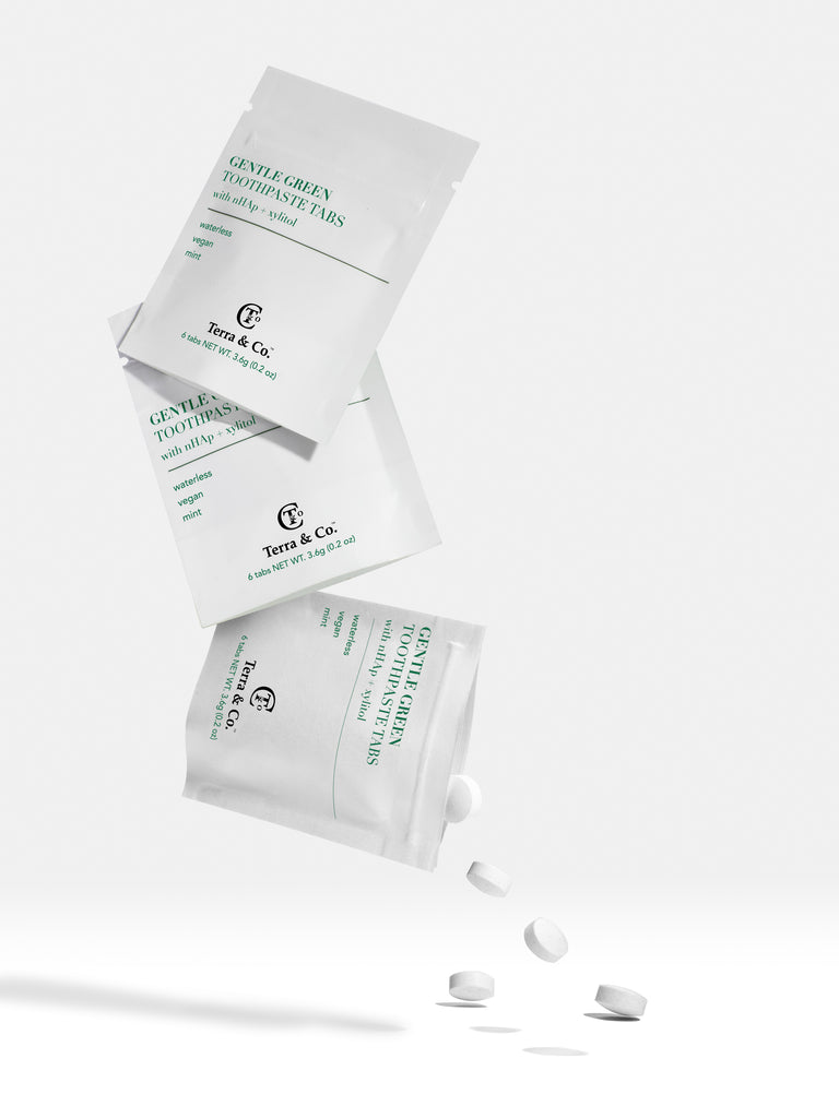 Gentle Green Toothpaste Tabs - 5 Sachet Travel Bundle (30 tabs)
